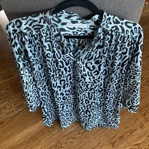 Rebecca Minkoff Blue & Black Leopard Print XL